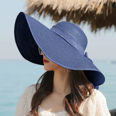 Women Summer Casual Big Brim Sun Hat Straw
