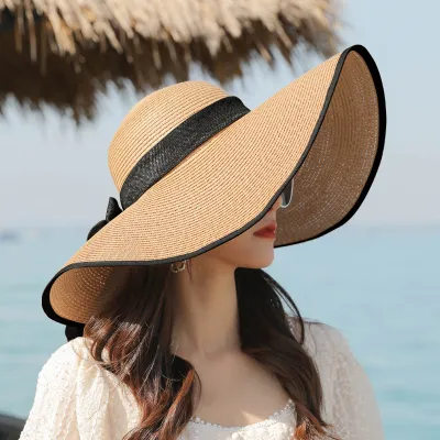 Women Summer Casual Big Brim Sun Hat Straw