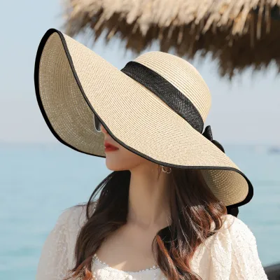 Women Summer Casual Big Brim Sun Hat Straw