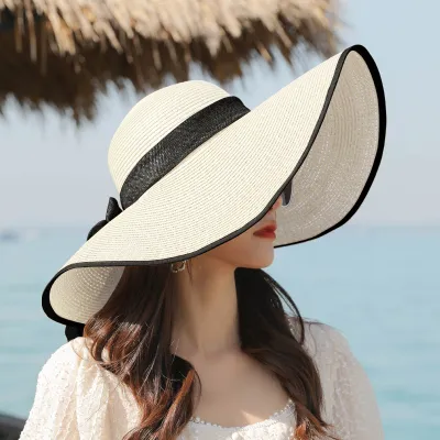 Women Summer Casual Big Brim Sun Hat Straw