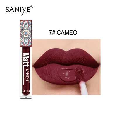 SANIYE Nude Liquid Matte Lipstick Waterproof Long Lasting Quick Dry 4G Lip Cosmetics