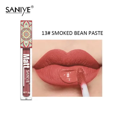 SANIYE Nude Liquid Matte Lipstick Waterproof Long Lasting Quick Dry 4G Lip Cosmetics