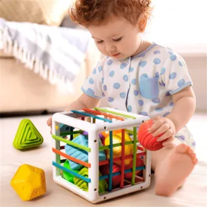 Baby Colorful Geometric Shape Blocks Sorting Game Montessori Learning Educational Toy for Children