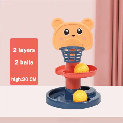 Baby Rolling Ball Pile Tower Early Educational Toy Rotating Track Stacking Toy for Babies Gift