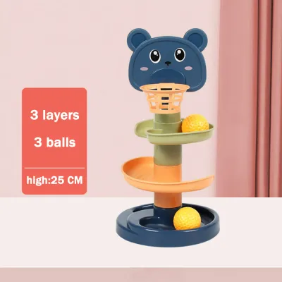 Baby Rolling Ball Pile Tower Early Educational Toy Rotating Track Stacking Toy for Babies Gift