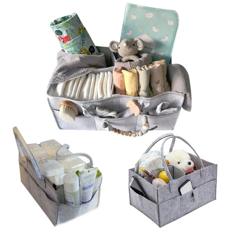 Baby Felt Diaper Storage Bag Portable Mommy Bag Toy Storage Tote