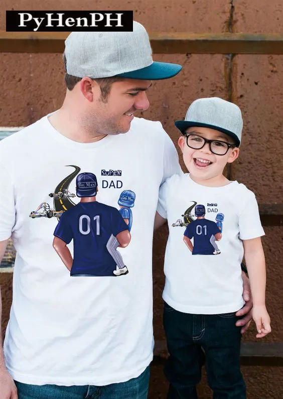 Father Kids Casual Round Neck Short Sleeve Parent-child Loose T-shirt