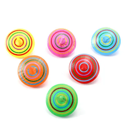 Kids Mini Colored Cartoon Wooden Gyro Stress Relief Toy