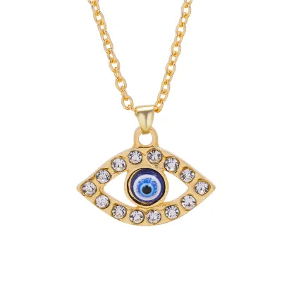 Women Exquisite Evil Eye Geometric Pendant Necklace Alloy
