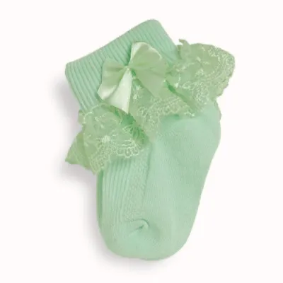 Baby Girls Solid Color Lace Bow Short Socks
