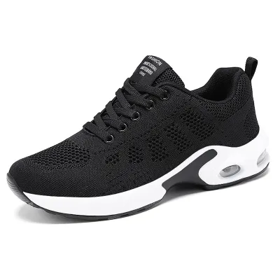 Women Breathable Mesh Lace-up Wedge Sneakers