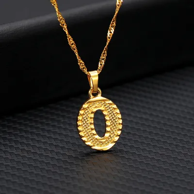 Unisex Classic A-Z Letter Initial Alloy Pendant Necklace