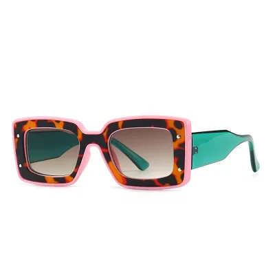 Women Summer Classic Leopard Square Frame All-match Sunglasses