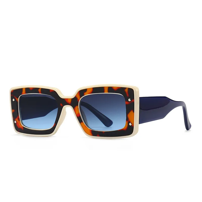 Women Summer Classic Leopard Square Frame All-match Sunglasses