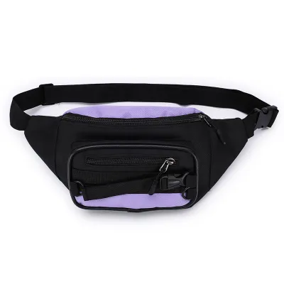 Women Fashion Trend Multi Pocket Color Blocking Canvas Chest Bag