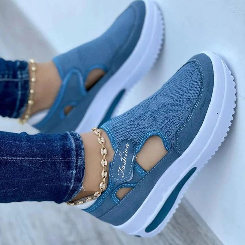 ★JILLSTUART★ [BAY] MESH PLATFORM SNEAKERS 2 COLORS (JLSO5E Wholesale Women Casual Knit Hollow Design Velcro Breathable