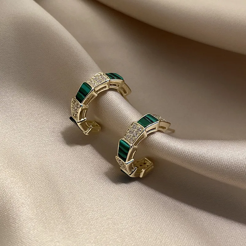 Women Exquisite Zircon Geometric Hoop Earrings
