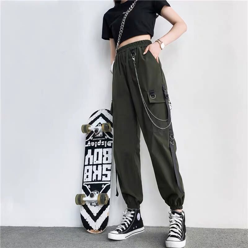 Wholesale Women Casual Hip-hop Straight Loose Cargo Jogger