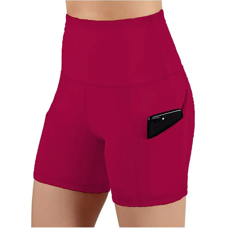 Women High Waist Pocket Biker Shorts for Yoga Sports