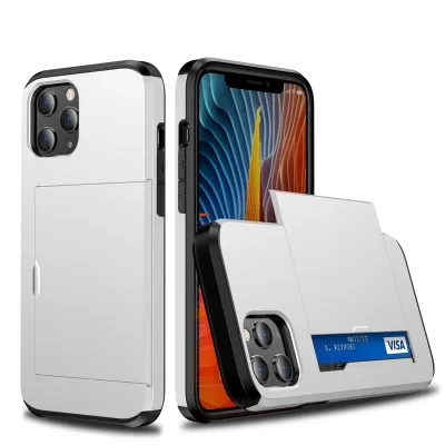 Suitable For IPhone And Samsung Card Slot Push Cover Design Solid Color Phone Case