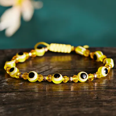 Unisex Classic Evil Eye Design Beads Strand Bracelet