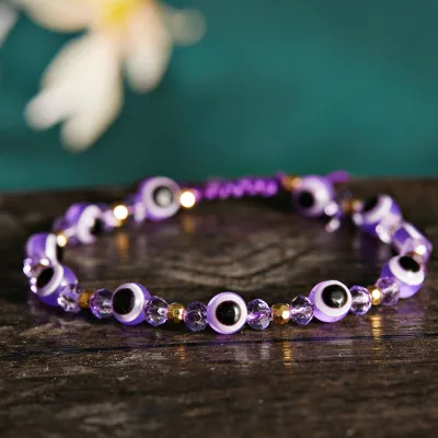 Unisex Classic Evil Eye Design Beads Strand Bracelet
