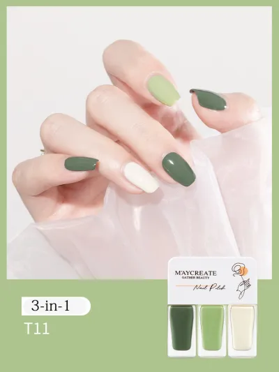3 Colors/Set Tearable Nail Polish Without Lamp Free Baking Quick Drying Non-Fading Glitter Sequin Uv Varnish