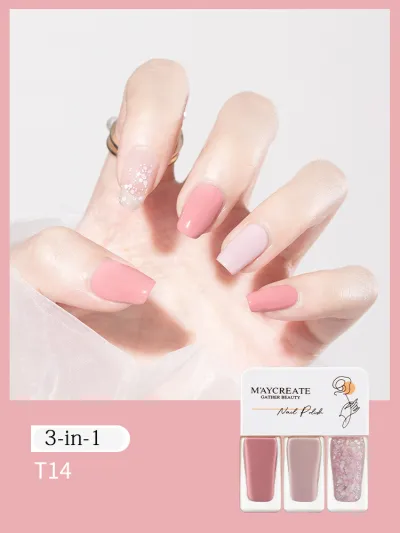 3 Colors/Set Tearable Nail Polish Without Lamp Free Baking Quick Drying Non-Fading Glitter Sequin Uv Varnish