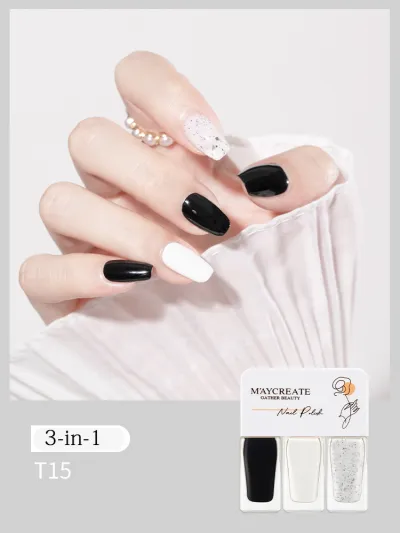 3 Colors/Set Tearable Nail Polish Without Lamp Free Baking Quick Drying Non-Fading Glitter Sequin Uv Varnish