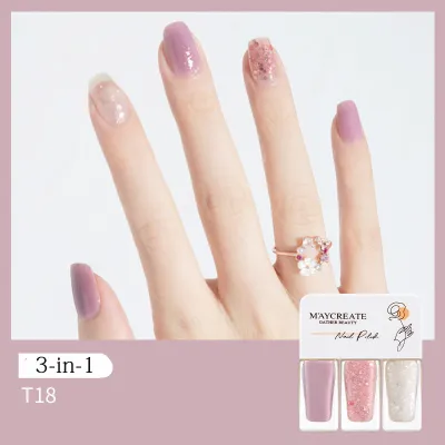 3 Colors/Set Tearable Nail Polish Without Lamp Free Baking Quick Drying Non-Fading Glitter Sequin Uv Varnish