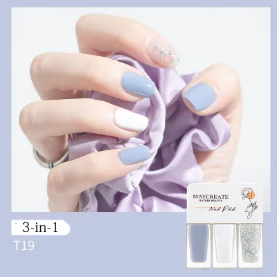 3 Colors/Set Tearable Nail Polish Without Lamp Free Baking Quick Drying Non-Fading Glitter Sequin Uv Varnish