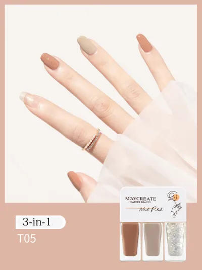 3 Colors/Set Tearable Nail Polish Without Lamp Free Baking Quick Drying Non-Fading Glitter Sequin Uv Varnish