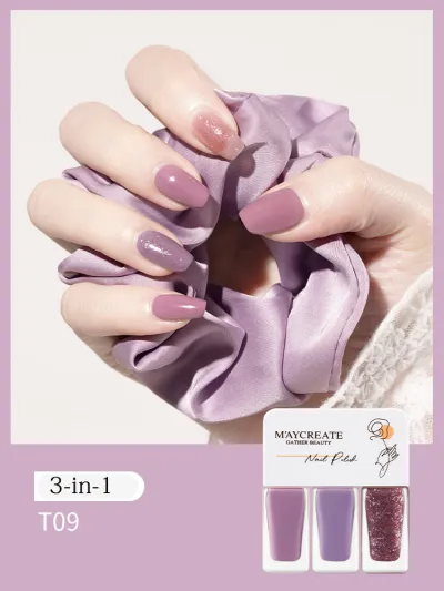 3 Colors/Set Tearable Nail Polish Without Lamp Free Baking Quick Drying Non-Fading Glitter Sequin Uv Varnish
