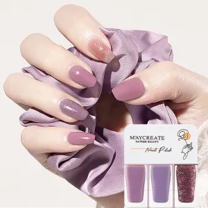 3 Colors/Set Tearable Nail Polish Without Lamp Free Baking Quick Drying Non-Fading Glitter Sequin Uv Varnish
