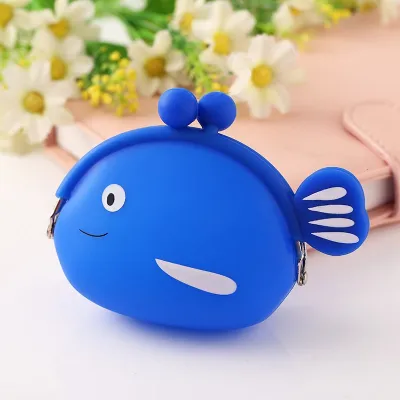 Kids Cartoon Animal Fish Shaped Soft Silicone Coin Purse Unisex Chinese Style