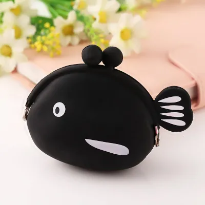 Kids Cartoon Animal Fish Shaped Soft Silicone Coin Purse Unisex Chinese Style