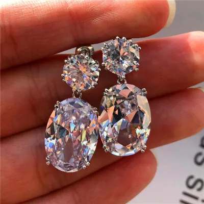 Women Luxury Zircon All-match Drop Earrings