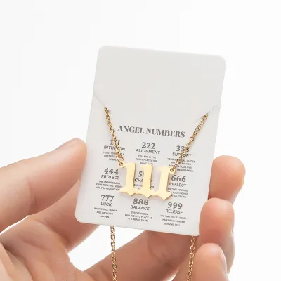 Women Classic Lucky Number Stainless Steel Pendant Necklace