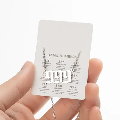 Women Classic Lucky Number Stainless Steel Pendant Necklace