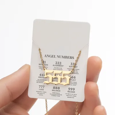 Women Classic Lucky Number Stainless Steel Pendant Necklace