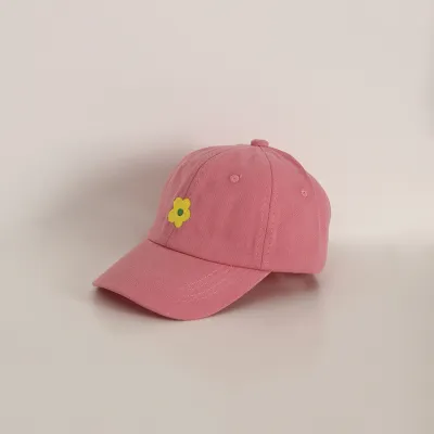 Kids Casual Flower Embroidery Sun Shade Baseball Cap