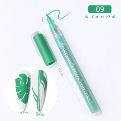 Nail Art Painting Pen Depicting Nail Point Flower Pen Hook Line Pen One-Step Glue Three-In-One Nail Polish Glue Pen Easy To Color
