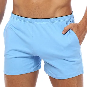 Cotton Men Underwear Boxers Shorts With Pocket Sleep Swimming