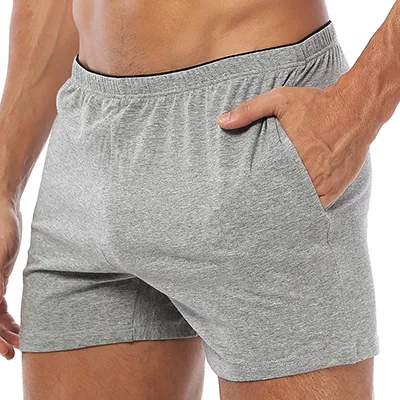 Cotton Men Underwear Boxers Shorts With Pocket Sleep Swimming