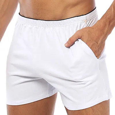 Cotton Men Underwear Boxers Shorts With Pocket Sleep Swimming