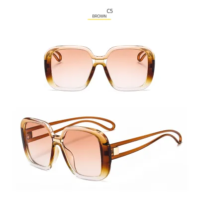 Unisex Retro Oversized Square Frame Gradient Lens Sunglasses