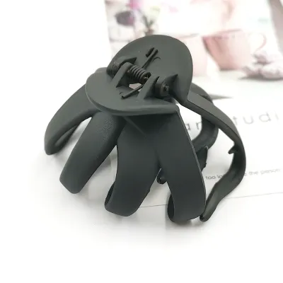 Simple Solid Color Matte Plastic Hair Claw for Women