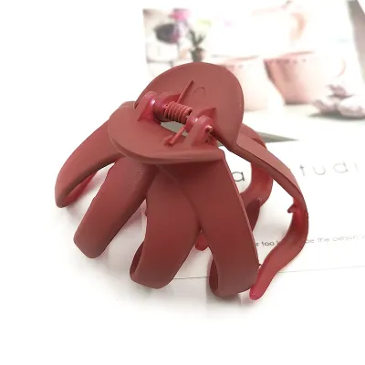 Simple Solid Color Matte Plastic Hair Claw for Women