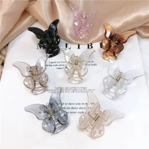 Women Exquisite Butterfly Shaped Acrylic Hair Claw for Daily Wear