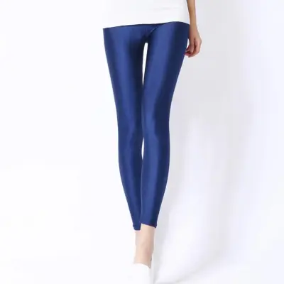 Women Edgy Solid Color High Waist Leggings